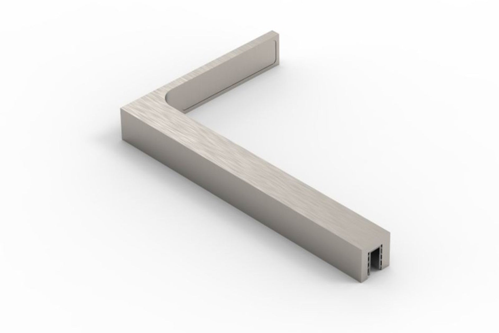 Stabilisierungswinkel 90° 220 mm freistehend, Edelstahl gebürstet matt, Ausführung Links