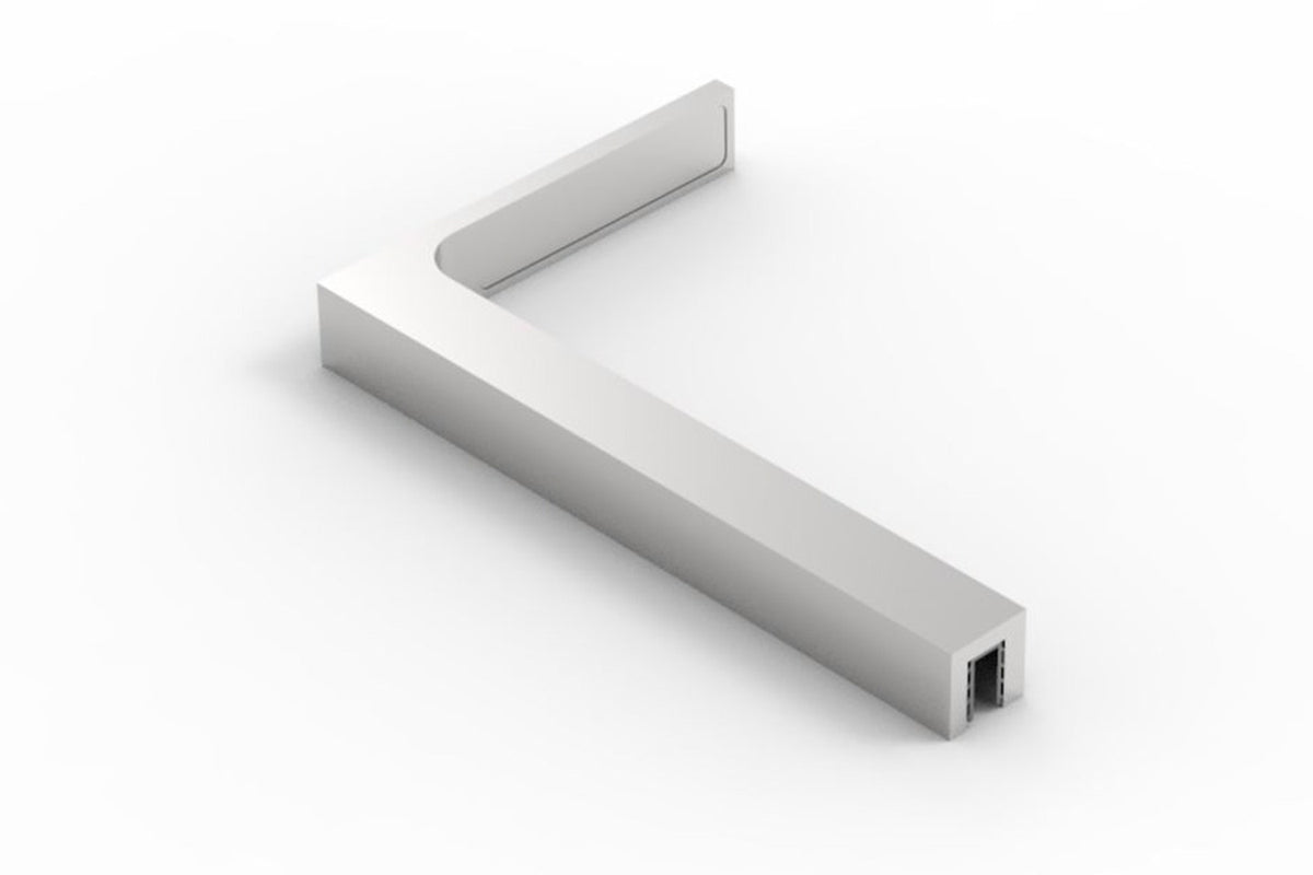 Stabilisierungswinkel 90° 220 mm freistehend, Chrom poliert glänzend, Ausführung Links