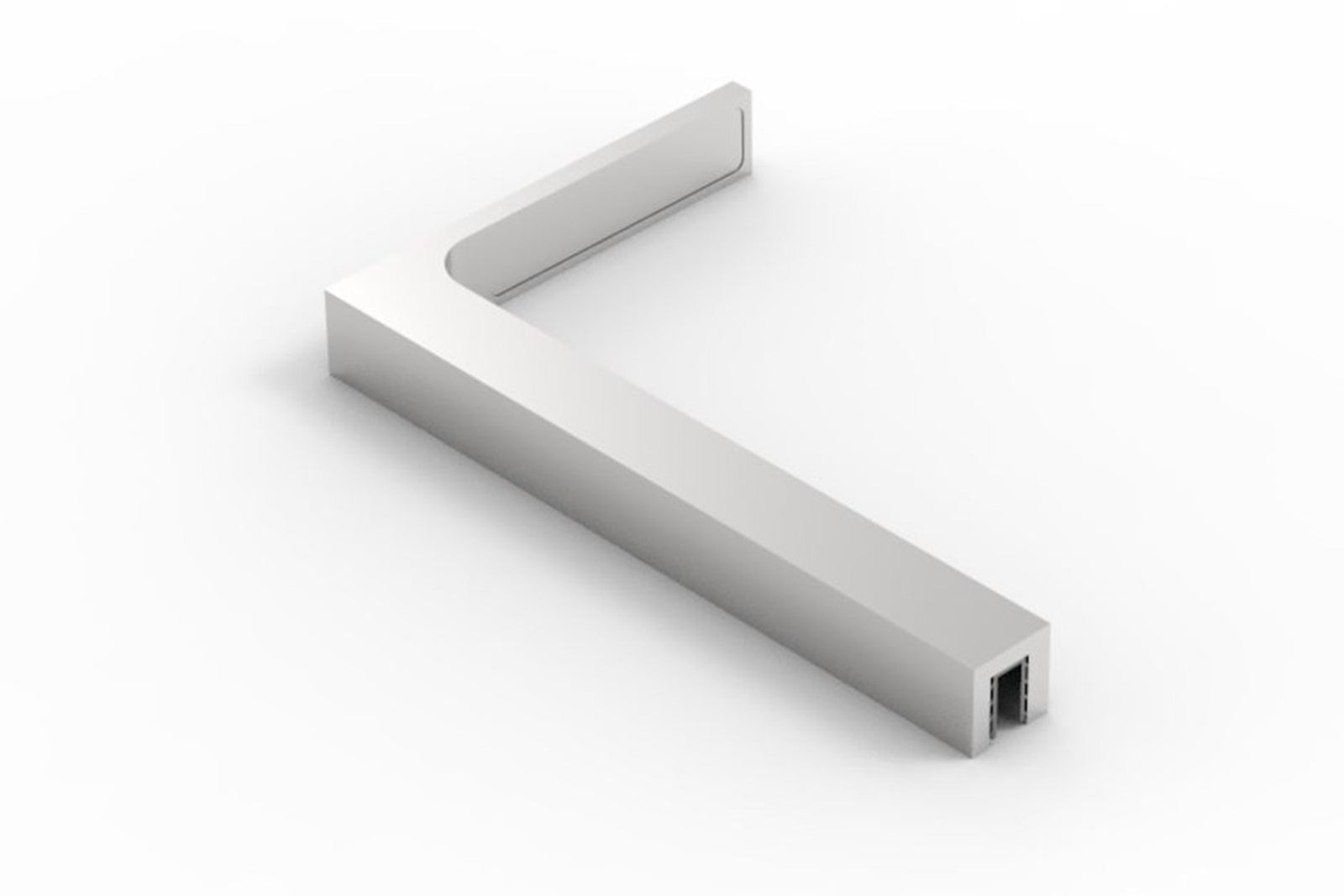 Stabilisierungswinkel 90° 220 mm freistehend, Chrom poliert glänzend, Ausführung Links