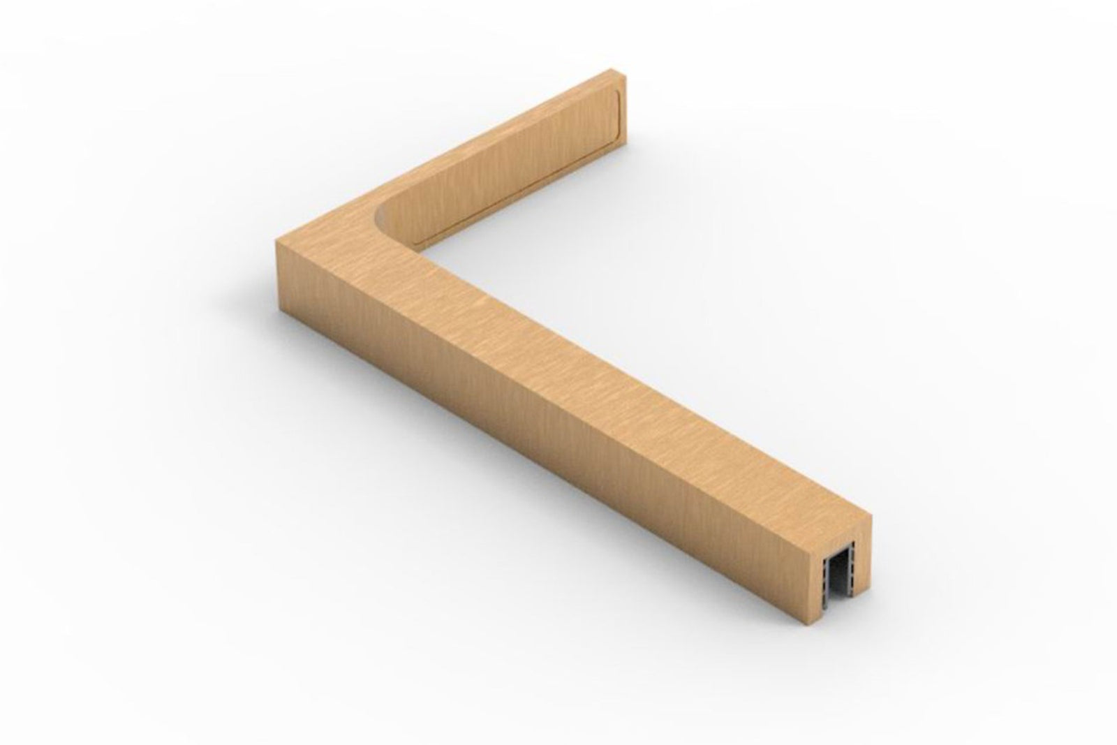 Stabilisierungswinkel 90° 220 mm freistehend, Kupfer gebürstet, Ausführung Links