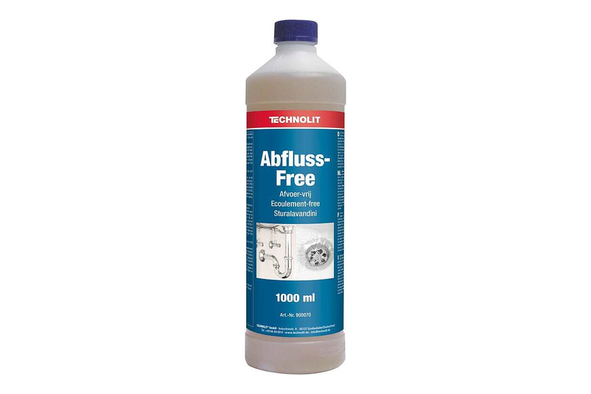 Technolit Abfluss-Free Rohrreiniger, chlorfrei und materialschonend, 1 Liter
