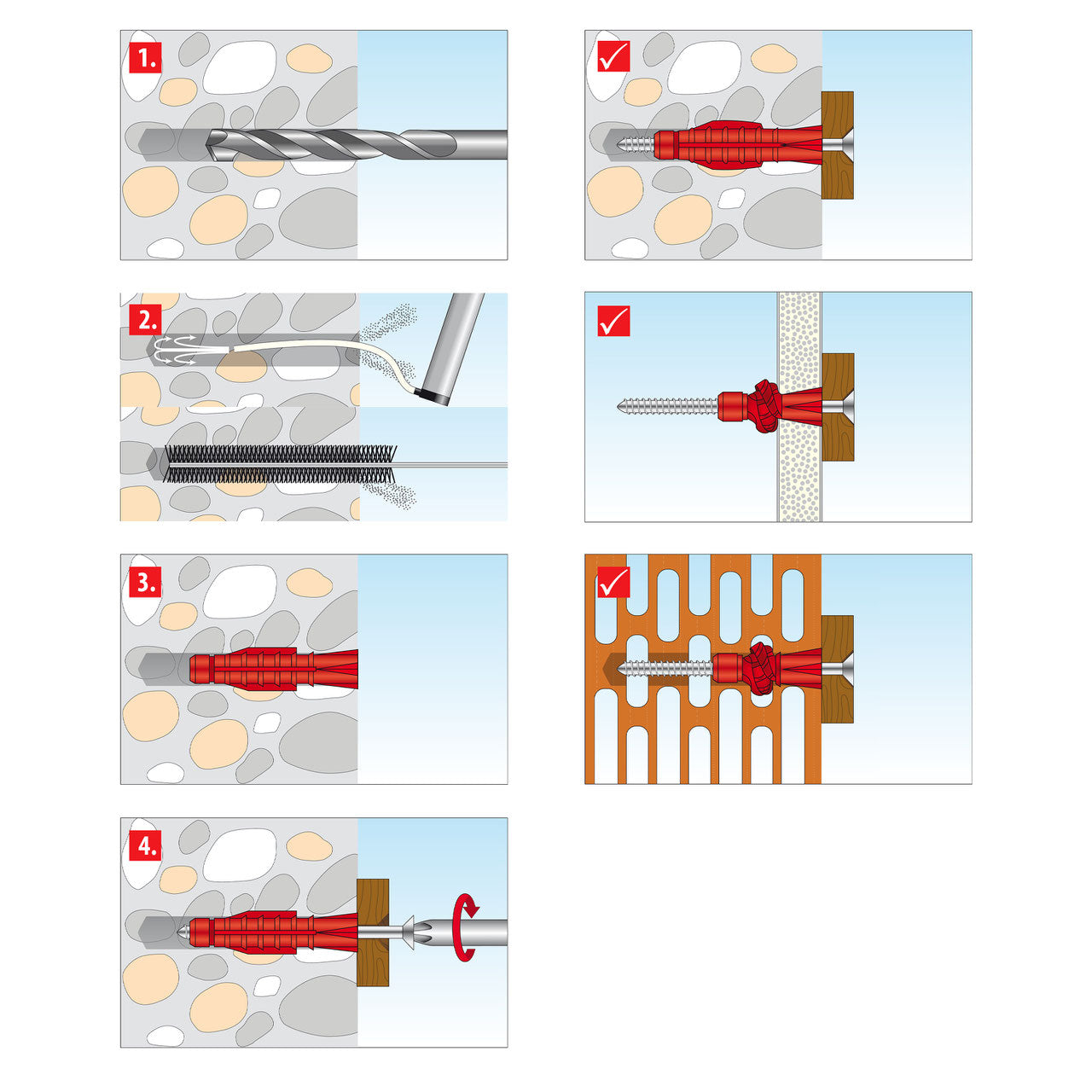Allzweckdübel für Dusche u. Bad |  6x36, 6x51 oder 8x51 mm