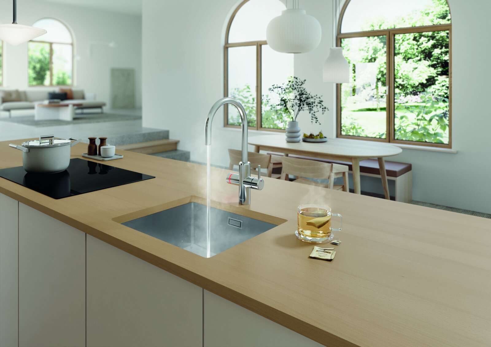 Kochend heisses Wasser aus der WATERCHAMPION Küchenarmatur