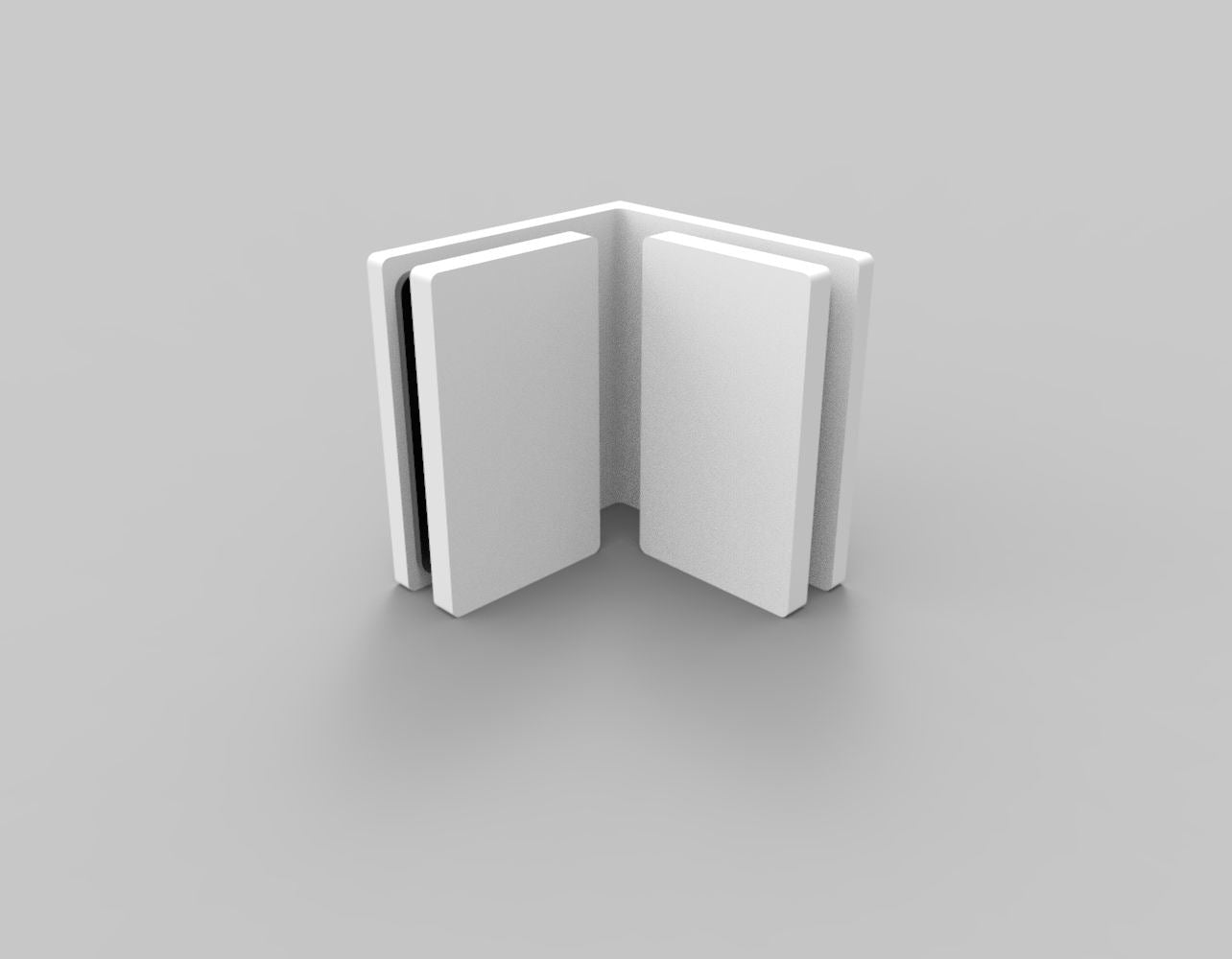 Bellagio Winkelverbinder 90° Glas–Glas, matt weiß