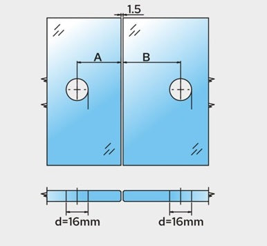 Bellagio Winkelverbinder 90° Glas–Glas, verschiedene Farben